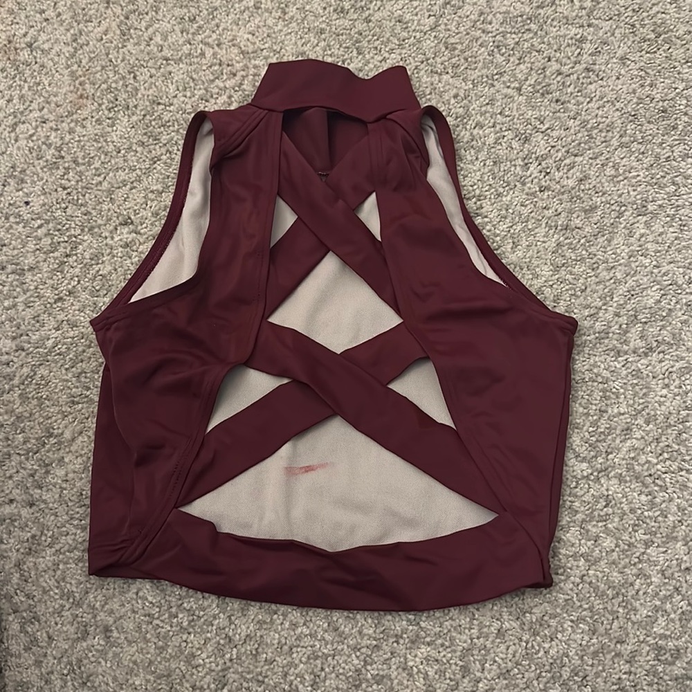 Burgundy Top High Neck